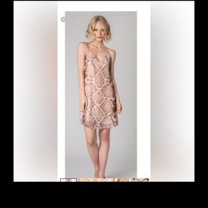 Lavender Brown Snake Print Mini Dress